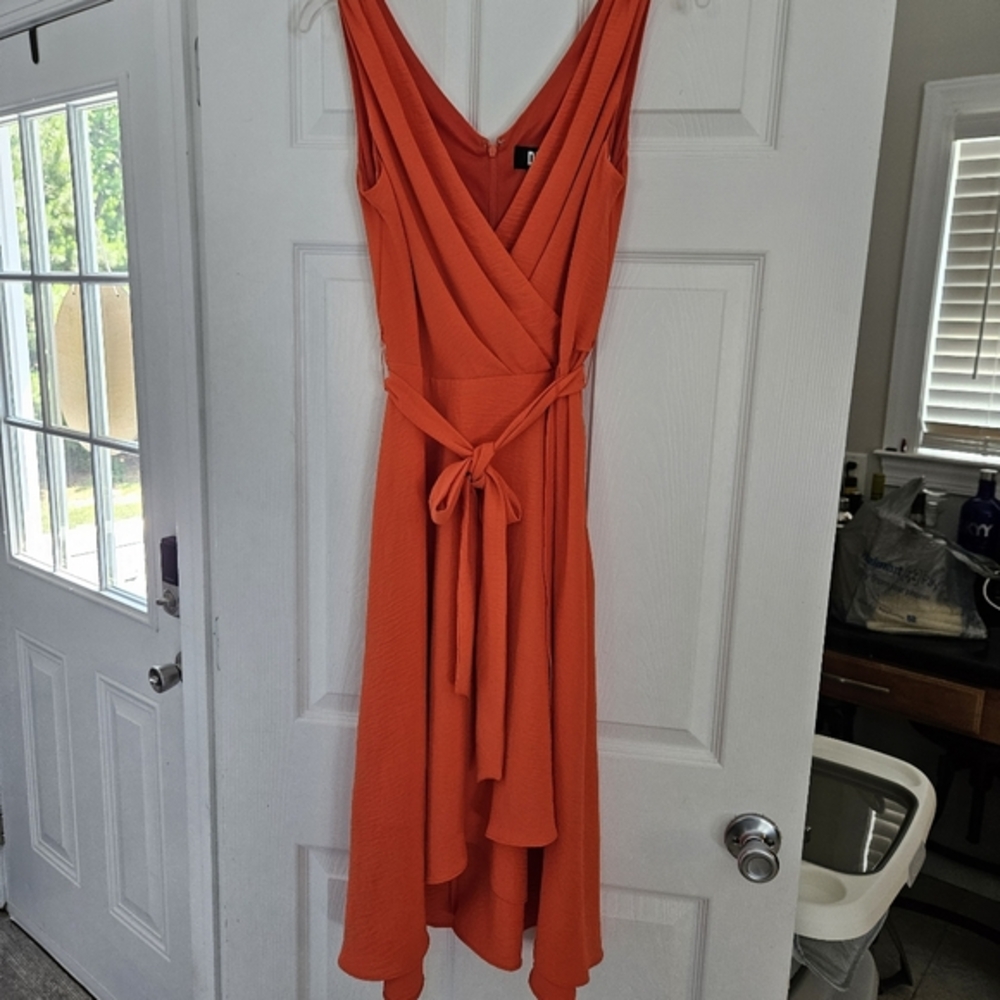DKNY Vibrant Orange High Low Dress